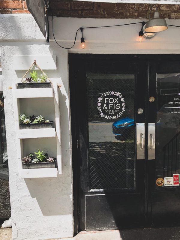 doors to a cafe.